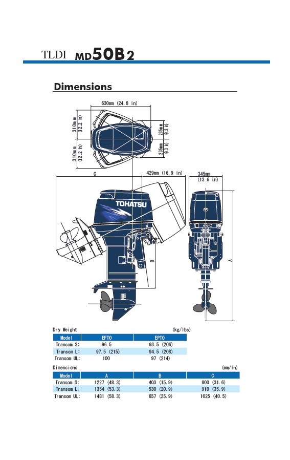 MD 50 Dimensions