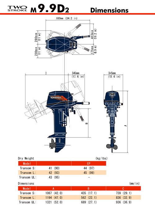 M9.9 Dimensions